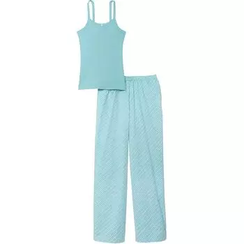 Victoria's Secret Хлопковая майка, пижамный комплект, женский, цвет "фонтан синий"