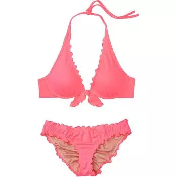 Victoria's Secret Комплект нижнего белья женский, оранжево-красный