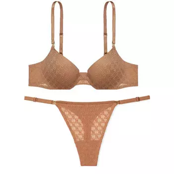 Victoria's Secret Комплект нижнего белья женский карамельно-коричневый