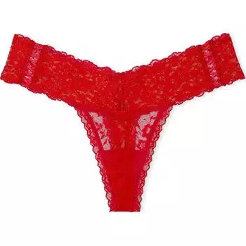 Victoria's Secret Кружевные трусики-стринги Lacie / Lipstick, женские, 1 упаковка, оранжевые