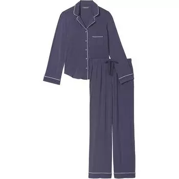 Victoria's Secret Модальный длинный пижамный комплект/Сланцево-голубой пижамный комплект для женщин, цвет «Сланцево-голубой»