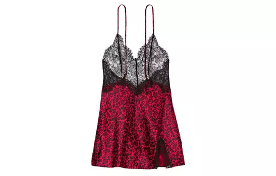 Victoria's Secret Ночная рубашка женская с красным леопардовым принтом