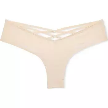 Victoria's Secret ОЧЕНЬ СЕКСУАЛЬНЫЕ трусики-слипы с высокой посадкой и бретельками сзади, бежевые, женские, 1 упаковка