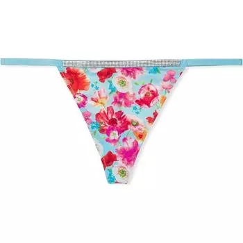 Victoria's Secret ОЧЕНЬ СЕКСУАЛЬНЫЕ Трусы женские, 1 шт., синие, с цветочным принтом
