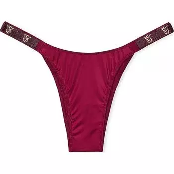 Victoria's Secret Очень сексуальные бразильские трусики с двойными блестящими бретельками, кружевные, женские, 1 упаковка, красные