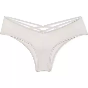 Victoria's Secret Очень сексуальные гладкие трусики с высоким вырезом и дерзкими шортами / Серые трусы Delfin, женские, 1 упаковка, кокосово-белые