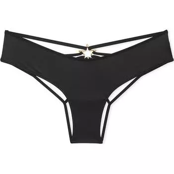 Victoria's Secret Очень сексуальные гладкие трусики-слипы с высоким вырезом / черные женские трусы, 1 упаковка, черные