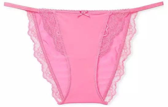 Victoria's Secret PINK DREAM ANGELS, гладкие и кружевные трусики-бикини Mi Sg/Td Pk, женские, 1 упаковка, розовые