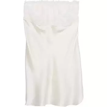 Victoria's Secret PINK/VICTORIA'SSECRET/VSArchives шелковая комбинация без бретелек/CW повседневная длинная юбка женская кокосово-белая