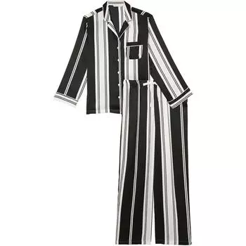 Victoria's Secret Пижамный комплект THE MIX женский, черно-белые полоски