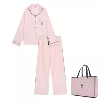 Victoria's Secret Пижамный комплект THE MIX, женский, розовый, в полоску