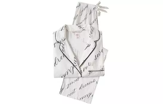 Victoria's Secret Пижамный комплект женский белый с принтом