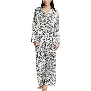 Victoria's Secret Пижамный комплект женский, черный, розовый, с леопардовым принтом