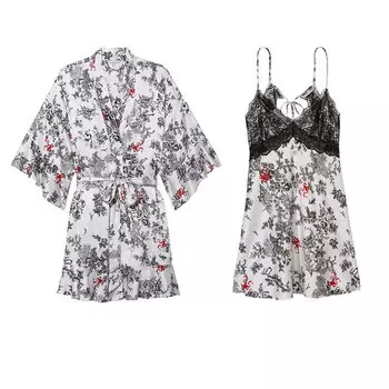 Victoria's Secret Пижамный комплект женский, цвет Ink Wash White