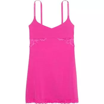 Victoria's Secret Платье-комбинация с кружевной отделкой PINK/VICTORIA'SSECRET в форме сердца, женская ночная рубашка цвета фуксии