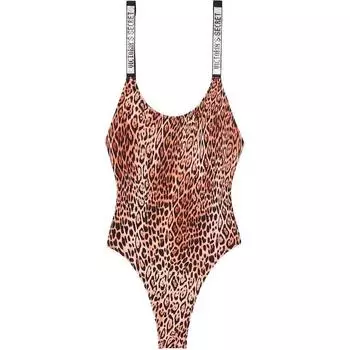 Victoria's Secret Слитный женский купальник с леопардовым принтом и ромбами