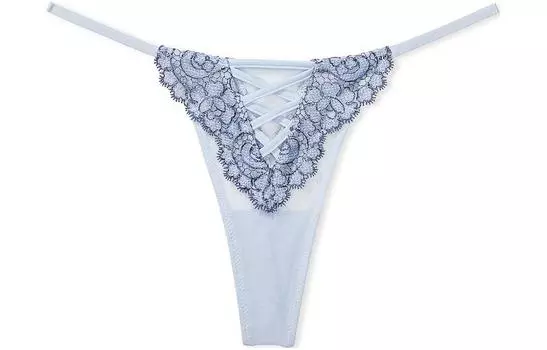 Victoria's Secret Трусики-стринги DREAM ANGELS Boho с цветочным принтом, женские, 1 упаковка, синие