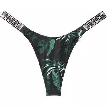 Victoria's Secret Трусы женские, 1 шт., зеленый принт
