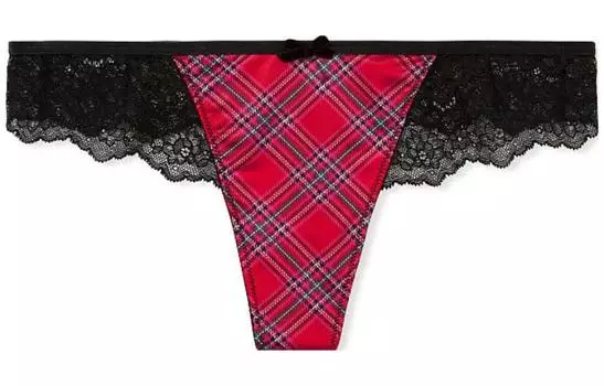 Victoria's Secret Трусы женские, 1 шт., красная клетка