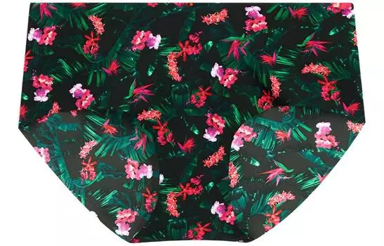 Victoria's Secret Трусы женские, 1 шт., черные, с цветочным принтом