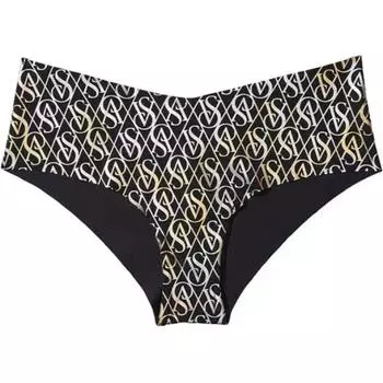 Victoria's Secret Трусы женские, 1 шт., черные, с принтом по всей поверхности