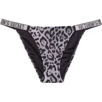 Victoria's Secret Женские шорты для плавания, 1 пара, черные, с леопардовым принтом