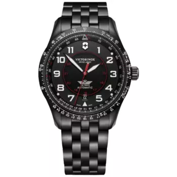 Victorinox Swiss Army Airboss Automatic Black Steel 42 мм мужские часы 241974