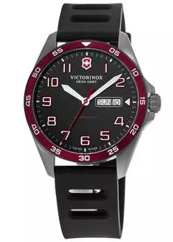 Victorinox Swiss Army Fieldforce Sport Limited Edition, черный циферблат, красный безель, титановый каучуковый ремешок, мужские часы 249168