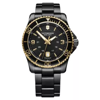 Victorinox Swiss Army Maverick Большие кварцевые мужские часы с черным циферблатом из стали 241884