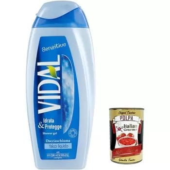 Vidal Docciagel Жидкий гель для душа с тальком 250 мл + итальянская Gourmet Polpa 400 г Italian Gourmet E.R