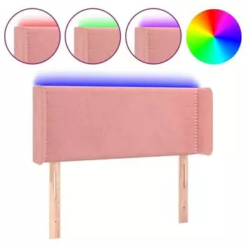 VidaXL Изголовье LED LED Розовый 103x16x78/88 см Бархат
