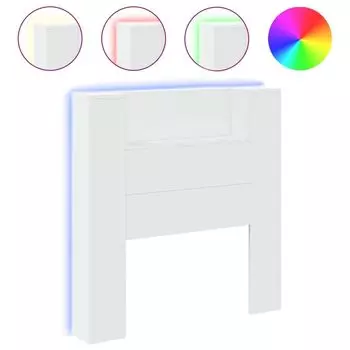 VidaXL Изголовье LED с полками белое 100x16,5x103,5 см, белый