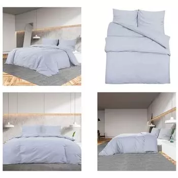 VidaXL Комплект постельного белья Серый 240x220 см Легкая микрофибра - Комплект постельного белья - Комплекты постельного белья - Пододеяльник - Пододеяльник