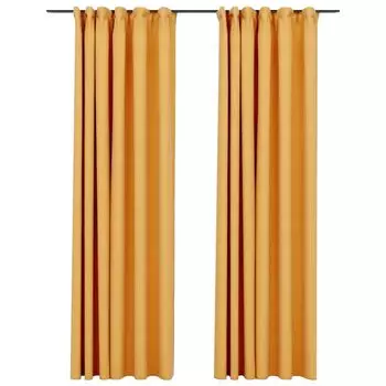 VidaXL Крючки для плотных штор под лен, 2 шт., желтые, 140x245см