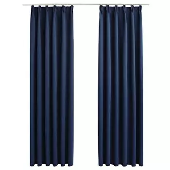 VidaXL Плотные шторы с крючками 2 шт. Синие 140х245см.