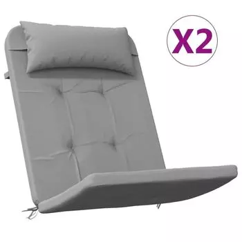 VidaXL Подушечки Adirondack 2 шт. Ткань Оксфорд серого цвета., серый