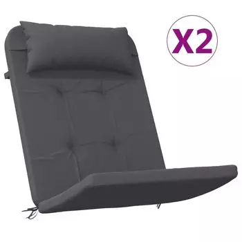 VidaXL Подушечки Adirondack 2 шт. Ткань Оксфорд антрацитового цвета., серый