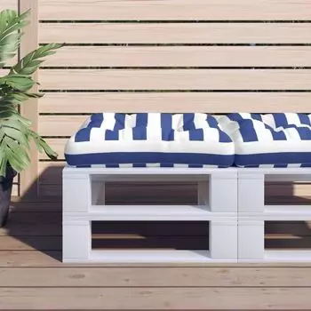 VidaXL Подушка для поддона Сине-белая полоска 60x60x12 см Ткань - Подушка для поддона - Подушка для поддона - Подушка для поддона - Подушка