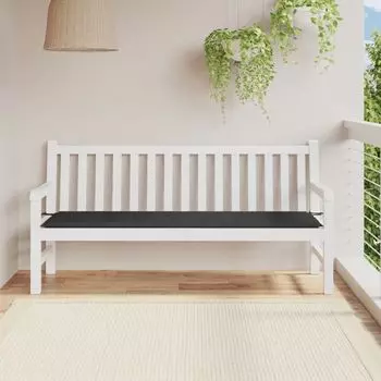 VidaXL Подушка для садовой скамейки Черный 180x50x3 см Ткань Оксфорд - Подушка для садовой скамейки - Подушки для садовой скамейки - Подушка для садовой скамейки - Подушка для сиденья садовой скамейки
