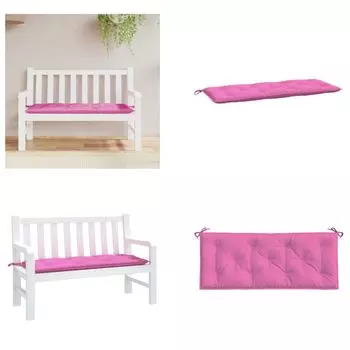 VidaXL Подушка для садовой скамейки Розовый 120x50x7 см Ткань - Подушка для садовой скамейки - Подушки для садовой скамейки - Подушка для садовой скамейки - Подушка для сиденья садовой скамейки