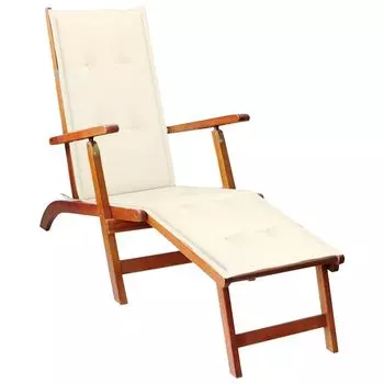 VidaXL подушка для шезлонга кремовая (75+105)x50x3 см, бежевый