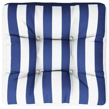 VidaXL Подушка-поддон сине-белые полосы 60x60x12 см ткань, белый