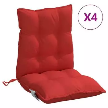 VidaXL Подушки для нижней части спины 4 шт. Ткань Оксфорд красного цвета., красный