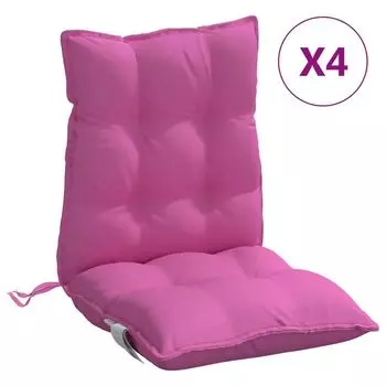 VidaXL Подушки для нижней части спины, набор из 4 шт. розовой ткани Оксфорд, розовый