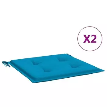 VidaXL Подушки для садового стула 2 шт Синий 50x50x3 см Ткань Оксфорд