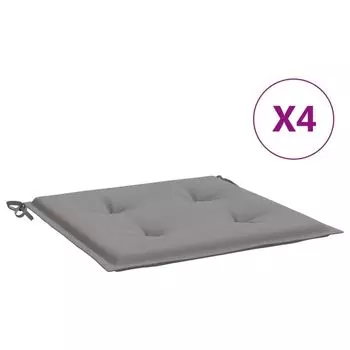 VidaXL Подушки для садового стула 4 шт Серый 50х50х3 см Ткань Оксфорд
