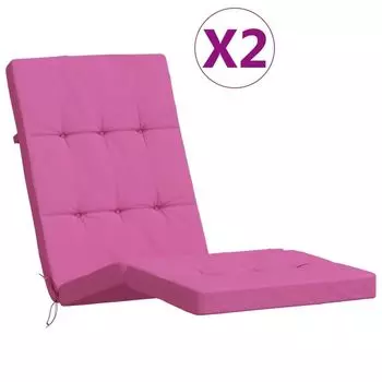 VidaXL Подушки для шезлонга, 2 шт., розовая ткань Оксфорд, розовый