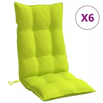 VidaXL Подушки для высокой спинки, 6 шт. Ткань Оксфорд неоново-зеленого цвета., зеленый
