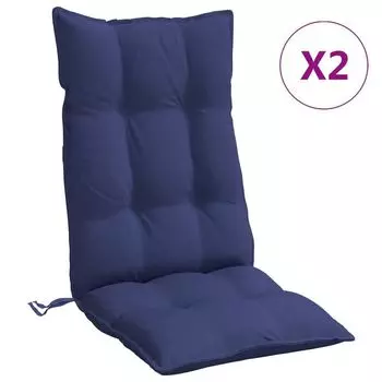 VidaXL Подушки для высокой спинки, комплект из 2 шт., ткань Оксфорд темно-синего цвета, синий