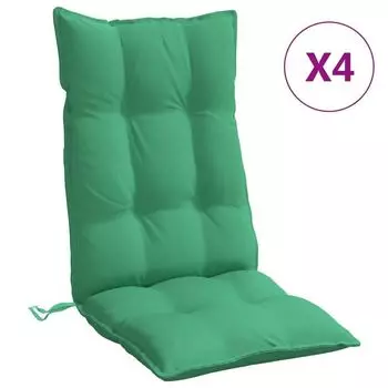 VidaXL Подушки для высокой спинки, набор из 4 шт., зеленая ткань Оксфорд, зеленый